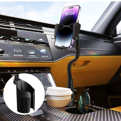 2-in-1 Car Cup Holder and Phone Cradle Compatible with iPhone Samsung Google