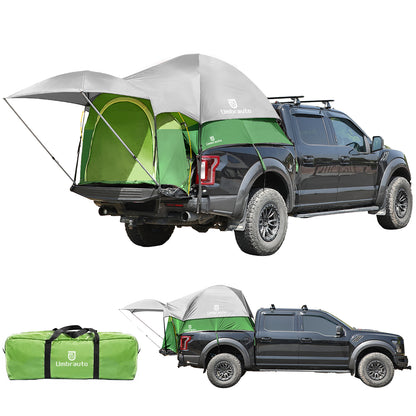 Umbrauto Waterproof Pickup Truck Tent for Outdoor Camping with Removable Awning, Green