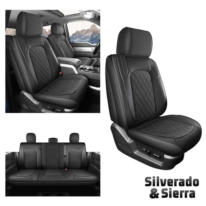 Umbrauto Truck Seat Cover Fit for Silverado and Sierra，Black