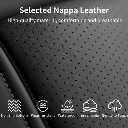 Umbrauto Car Seat Covers for Dodge RAM, Premium Nappa Waterproof Leather Seat Cushion Fits 2009-2026 RAM 1500/2500/3500 Crew Quad Mega Cab with Flat Bench,Full Set, Black