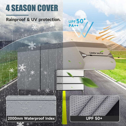 Umbrauto Truck Camper Cover 7-Layer Anti-Tear Top, RVs All Season Protection with Gutter Cover,Windproof Straps