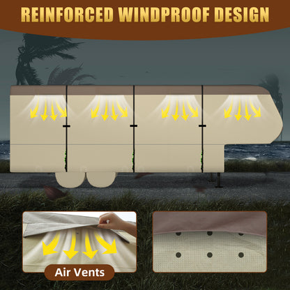 Umbrauto Umbrauto 5th Wheel RV Cover | 7-Layer Waterproof & UV-Proof Camper Trailer Cover with Tire Covers, Tongue Jack Cover & Windproof Ropes