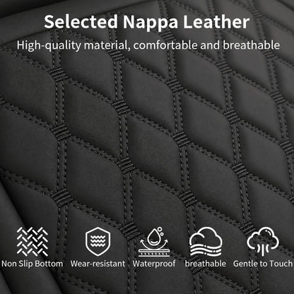 Umbrauto Custom Seat Covers for Silverado and GMC Sierra,Waterproof Nappa Leather Full Set Seatcovers for Chevy Silverado/GMC Sierra 2007-2013 & 2019-2026 1500, 2020-2026 2500HD 3500HD Crew/Double/Extended Cab