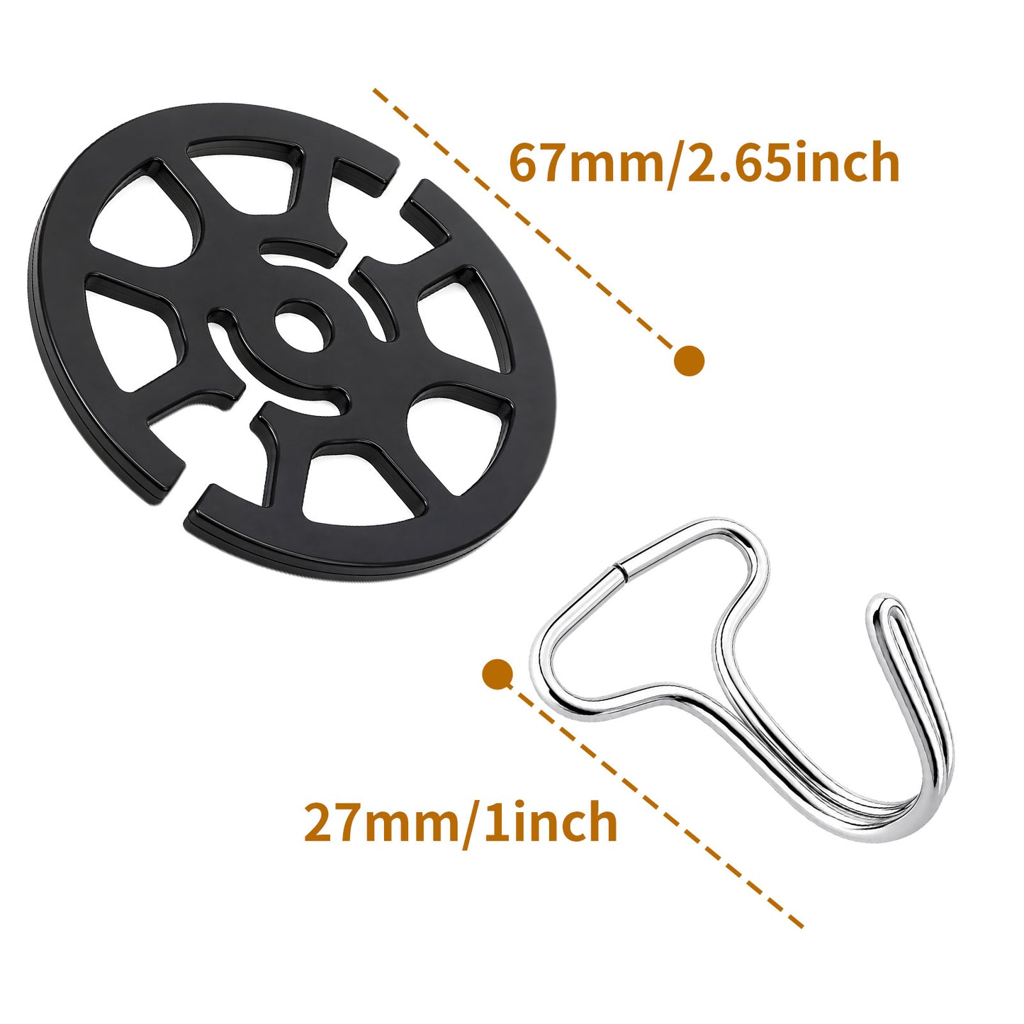 18Pcs Car Seat Cover Hooks Set, Black | 12Pcs Plastic Chucks, 6Pcs Metal Hooks, Plum Plate Locking Clip Fixed Fastener Buckle