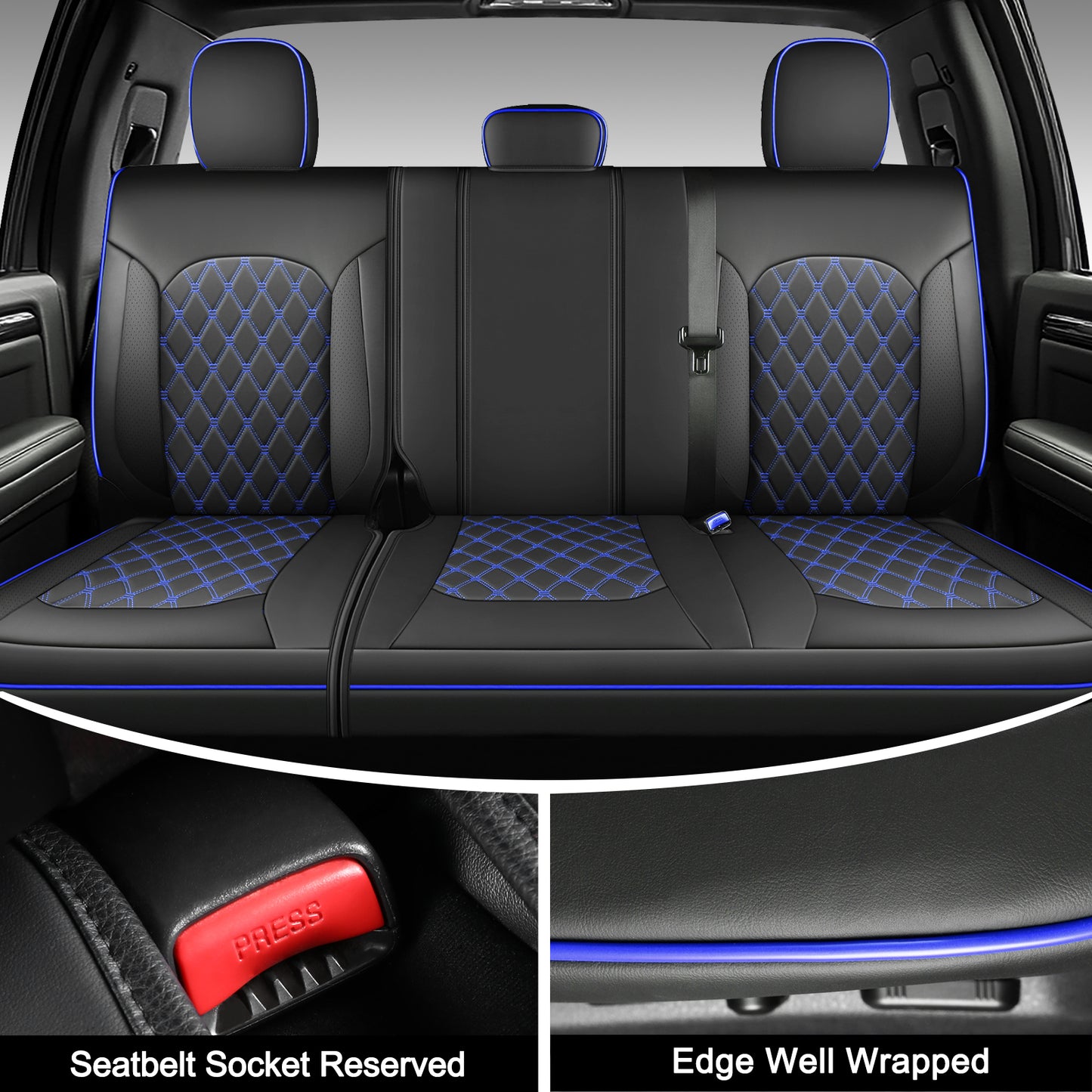 Umbrauto Truck Seat Cover for Ford-150 Series，Blue