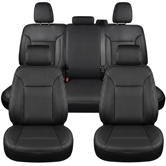 Umbrauto Custom Seat Covers for Silverado and GMC Sierra,Waterproof Nappa Leather Full Set Seatcovers for Chevy Silverado/GMC Sierra 2007-2013 & 2019-2026 1500, 2020-2026 2500HD 3500HD Crew/Double/Extended Cab