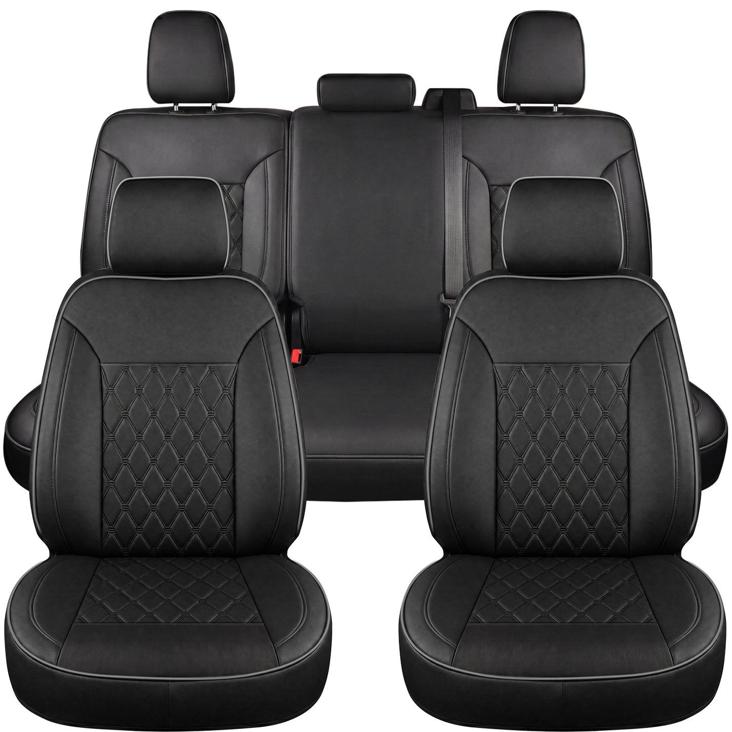 Umbrauto Custom Seat Covers for Silverado and GMC Sierra,Waterproof Nappa Leather Full Set Seatcovers for Chevy Silverado/GMC Sierra 2007-2013 & 2019-2026 1500, 2020-2026 2500HD 3500HD Crew/Double/Extended Cab