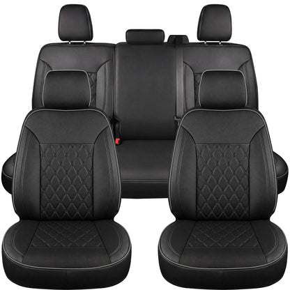 Umbrauto Custom Seat Covers for Silverado and GMC Sierra,Waterproof Nappa Leather Full Set Seatcovers for Chevy Silverado/GMC Sierra 2007-2013 & 2019-2026 1500, 2020-2026 2500HD 3500HD Crew/Double/Extended Cab