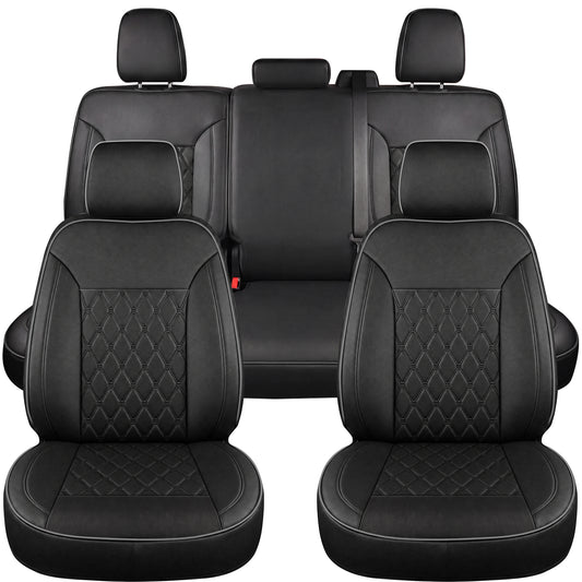 Umbrauto Custom Seat Covers for Silverado and GMC Sierra,Waterproof Nappa Leather Full Set Seatcovers for Chevy Silverado/GMC Sierra 2007-2013 & 2019-2026 1500, 2020-2026 2500HD 3500HD Crew/Double/Extended Cab