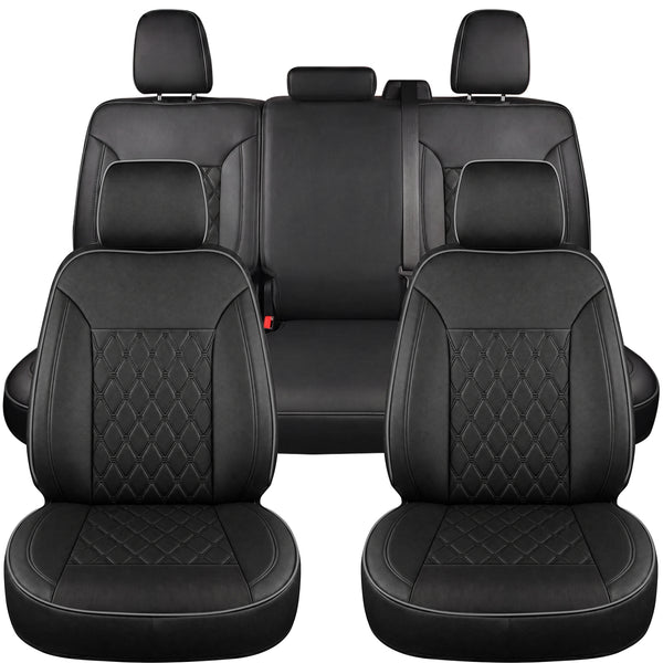 Umbrauto Custom Seat Covers for Silverado and GMC Sierra,Waterproof Nappa Leather Full Set Seatcovers for Chevy Silverado/GMC Sierra 2007-2013 & 2019-2026 1500, 2020-2026 2500HD 3500HD Crew/Double/Extended Cab