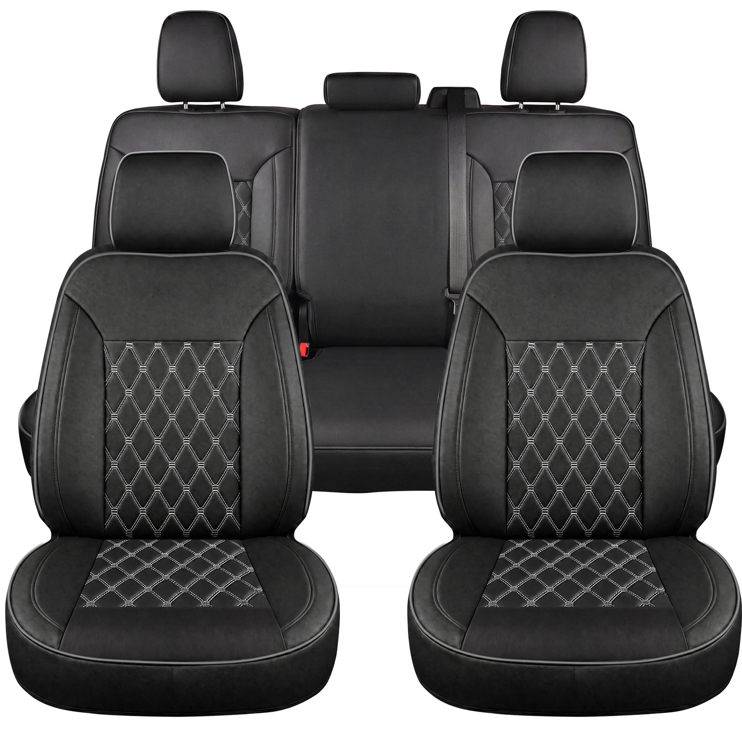 Umbrauto Custom Seat Covers for Silverado and GMC Sierra,Waterproof Nappa Leather Full Set Seatcovers for Chevy Silverado/GMC Sierra 2007-2013 & 2019-2026 1500, 2020-2026 2500HD 3500HD Crew/Double/Extended Cab