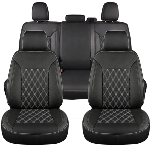 Umbrauto Custom Seat Covers for Silverado and GMC Sierra,Waterproof Nappa Leather Full Set Seatcovers for Chevy Silverado/GMC Sierra 2007-2013 & 2019-2026 1500, 2020-2026 2500HD 3500HD Crew/Double/Extended Cab