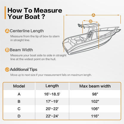 T Top Boat Cover, 900D Waterproof T-Top Center Console Boat Cover with Motor Cover, Marine Grade Oxford Fabric for Trailerable T Top Boats