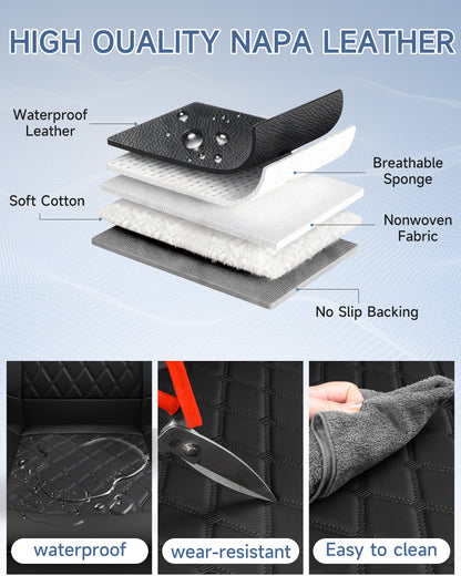 Umbrauto Custom Leather Seat Covers for Dodge Ram 1500 2500 3500 (2009–2025), Full Coverage Luxury Fit for Crew Cab, Double Cab & Regular Cab