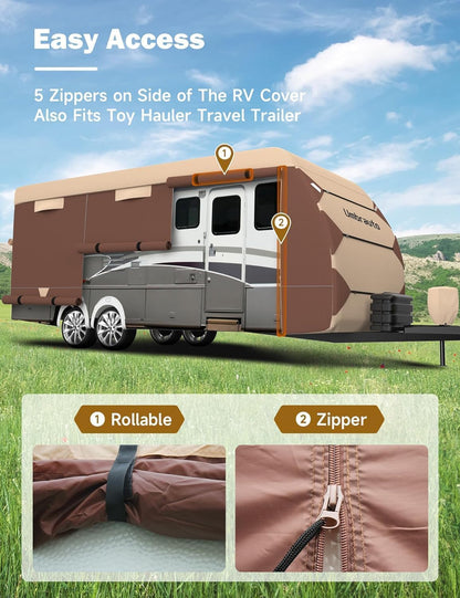 Housse de caravane et de camping-car Umbrauto en tissu Oxford 300D, imperméable et pare-neige, coupe-vent et indéchirable, convient aussi aux remorques porte-jouets