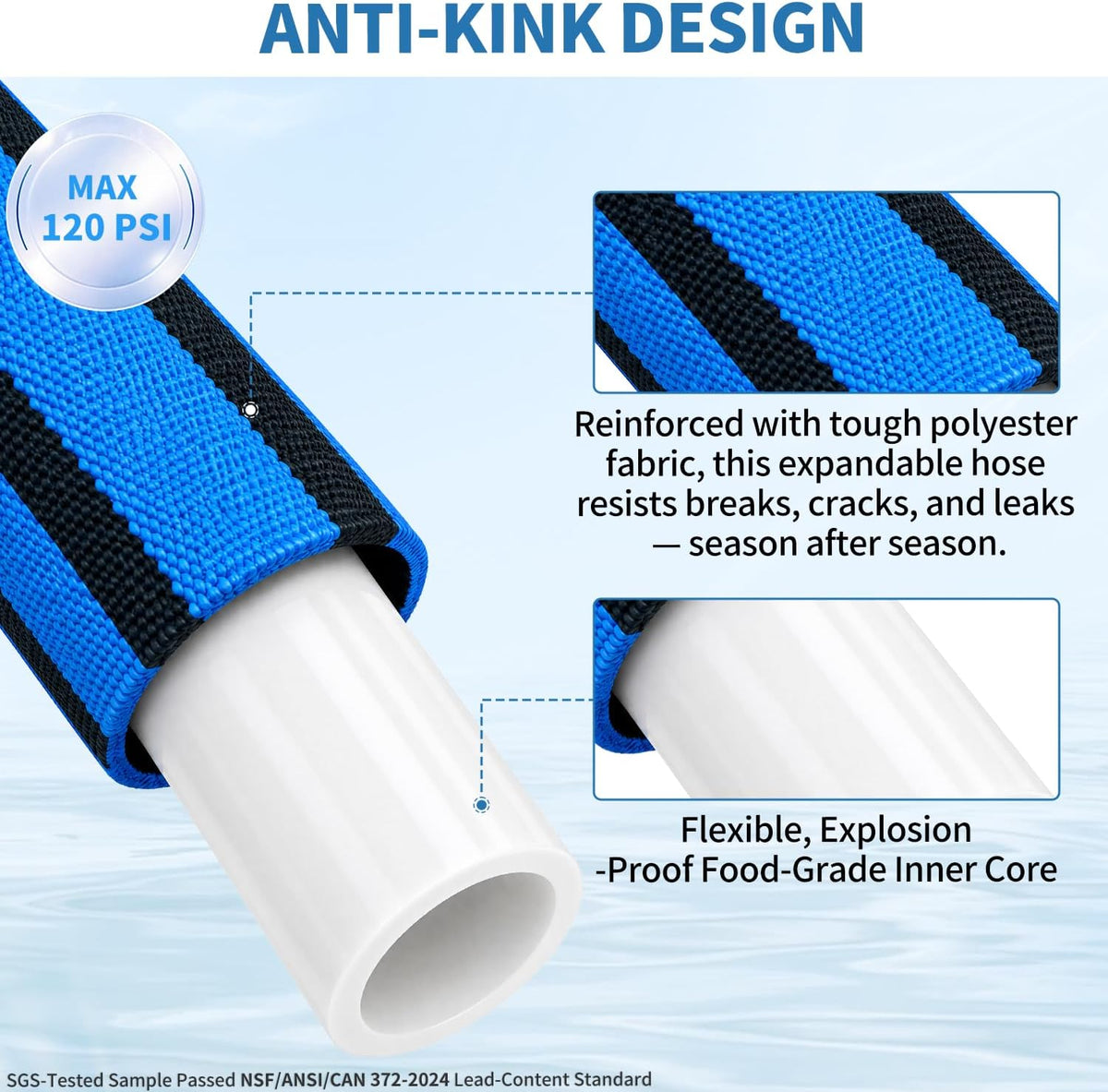 RV Water Hose  Drinking, 5/8'' Camper Fresh Water Fill Hose for RV Travel Trailer