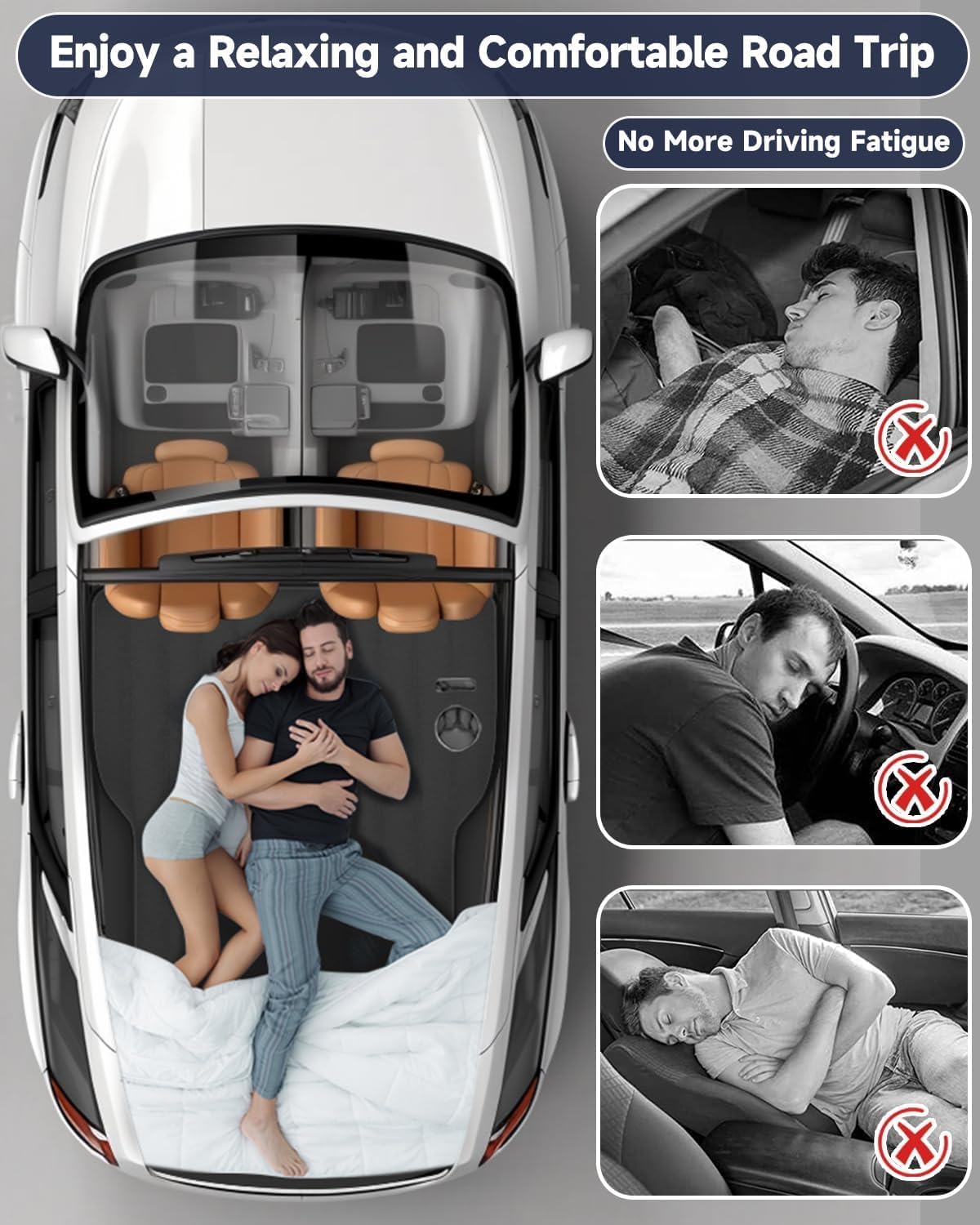 Matelas gonflable épais Umbrauto pour voiture Tesla Y, camping, SUV, noir