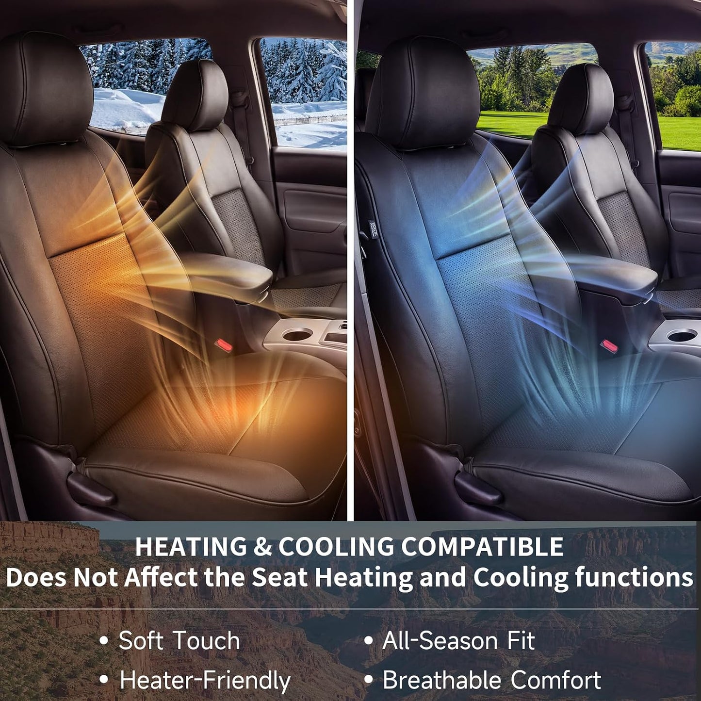 Umbrauto Car Seat Covers for Toyota Tacoma 2005-2015 Double & Crew Cab,Nappa Leather, 3D Laser-Scan Custom Fit, Waterproof, Easy-Clean, Full Coverage, Airbag Compatible, Pet & Scratch Protection
