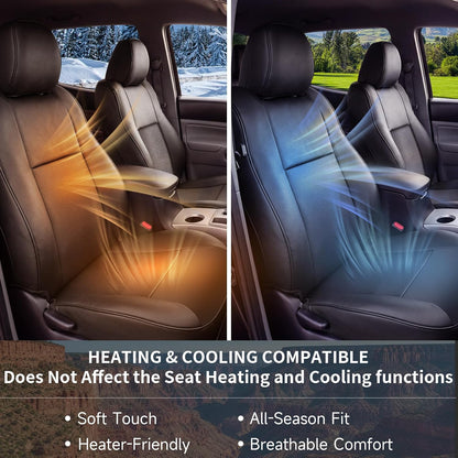Umbrauto Car Seat Covers for Toyota Tacoma 2005-2015 Double & Crew Cab,Nappa Leather, 3D Laser-Scan Custom Fit, Waterproof, Easy-Clean, Full Coverage, Airbag Compatible, Pet & Scratch Protection