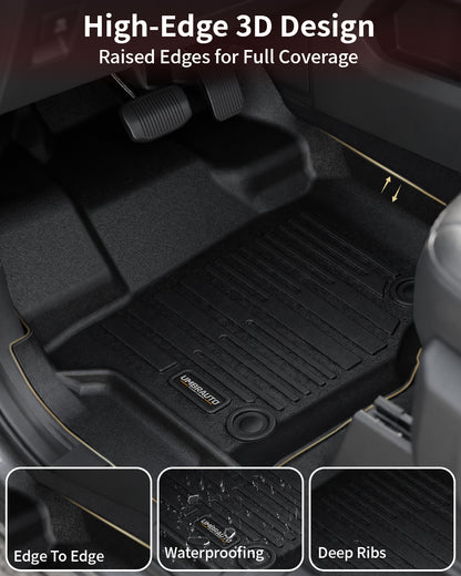 Tapis de sol toutes saisons Umbrauto pour Ford F150 SuperCrew 2015-2025 2026 & Lightning 2022-2026, tapis de sol en TPE sur mesure pour camion, étanches et résistants, couverture complète, arrière sans rangement plat repliable