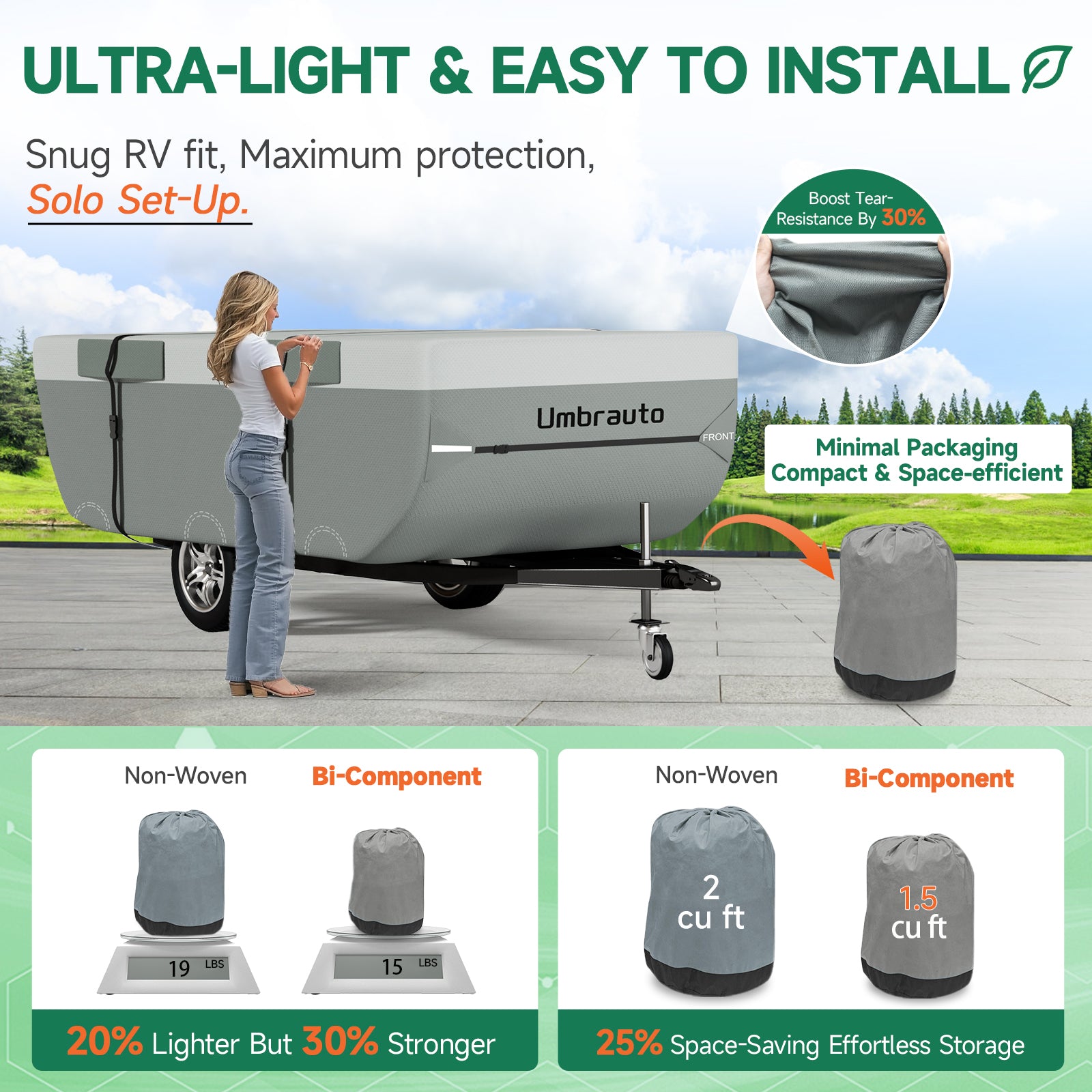 Pop Up Camper Cover Trailer Cover Waterproof for winter Snow Camper Cover