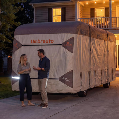 Housse de camping-car Umbrauto Classe A, résistante, 7 couches, hautement respirante et coupe-vent, pour camping-car et caravane Classe A, Kaki