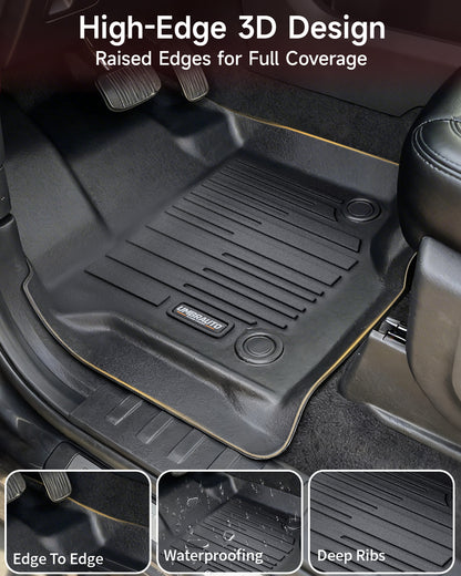 Umbrauto Custom Fit Floor Mats for Ford F150 SuperCab (Extended Cab) 2015-2025 2026 (Not for SuperCrew Cab), All Weather TPE Automotive Pickup Truck Liners for Front & Rear Row