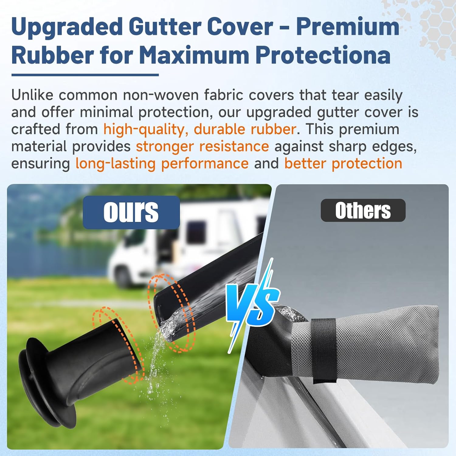 Umbrauto Truck Camper Cover 7-Layer Anti-Tear Top, RVs All Season Protection with Gutter Cover,Windproof Straps 10-12FT