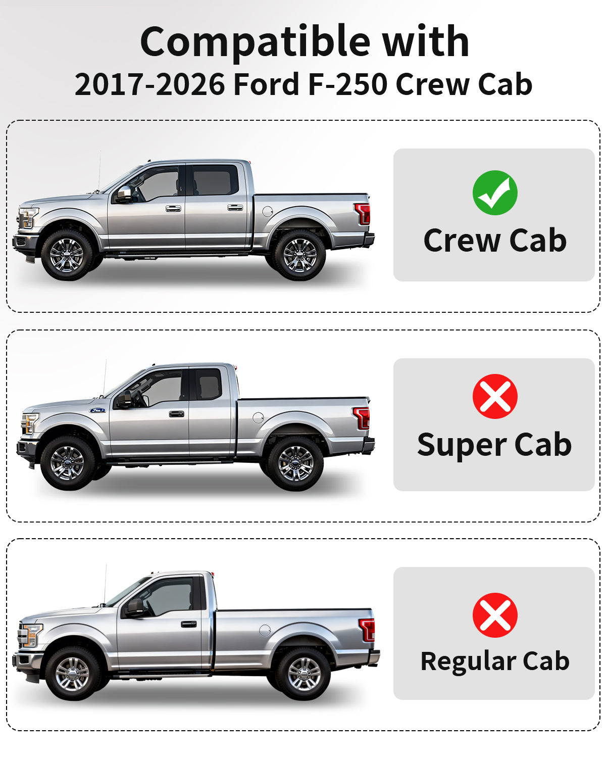 Umbrauto Custom Fit Floor Mats for Ford F250 F350 F450 2017-2025 2026 Super Duty Crew Cab, All Weather Protector TPE Truck Floor Liners for Front Bucket Seats, Rear W/Fold-Flat Storage, Carpet Floor