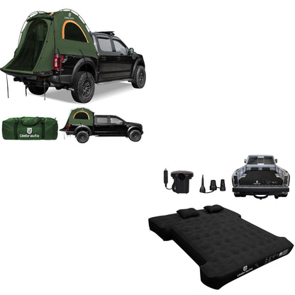 Umbrato 6.4-6.7 ft Truck Bed Tent+Umbrauto Full Size 6-6.5FT Truck Air Mattress 1.0,Black