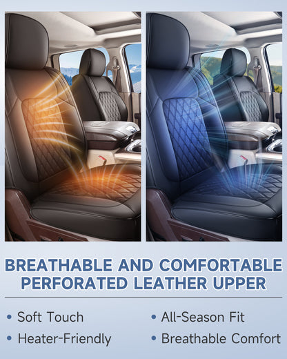 Umbrauto Custom Leather Seat Covers for Dodge Ram 1500 2500 3500 (2009–2025), Full Coverage Luxury Fit for Crew Cab, Double Cab & Regular Cab