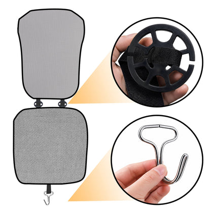 18Pcs Car Seat Cover Hooks Set, Black | 12Pcs Plastic Chucks, 6Pcs Metal Hooks, Plum Plate Locking Clip Fixed Fastener Buckle