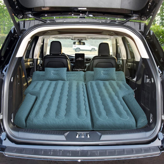 Umbrauto 63in Extended SUV Mattress — Quick Inflate, Includes Pump & 2 Pillows，Teal