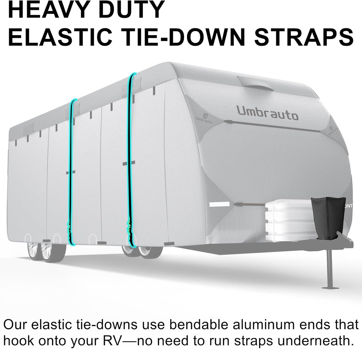 RV Tie-Down Straps with Gutter Guards – Heavy Duty Camper Cover Accessories Kit