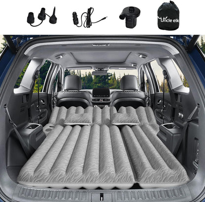 SUV Air Mattress: Inflatable Car Air Mattress for Camping, Flocking Car Bed with Air Pump & 2 Pillows, Portable Sleeping Pad Mattress for Home Car Travel Camping