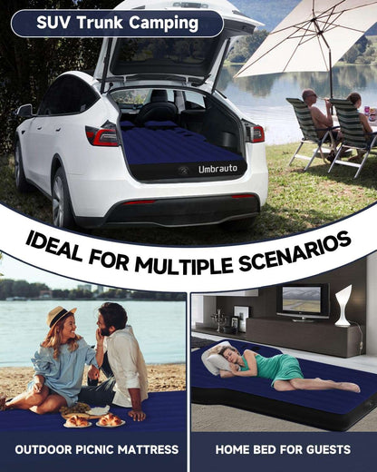 Umbrauto Tesla Y Car Camping SUV Thicken Air Mattress Blue