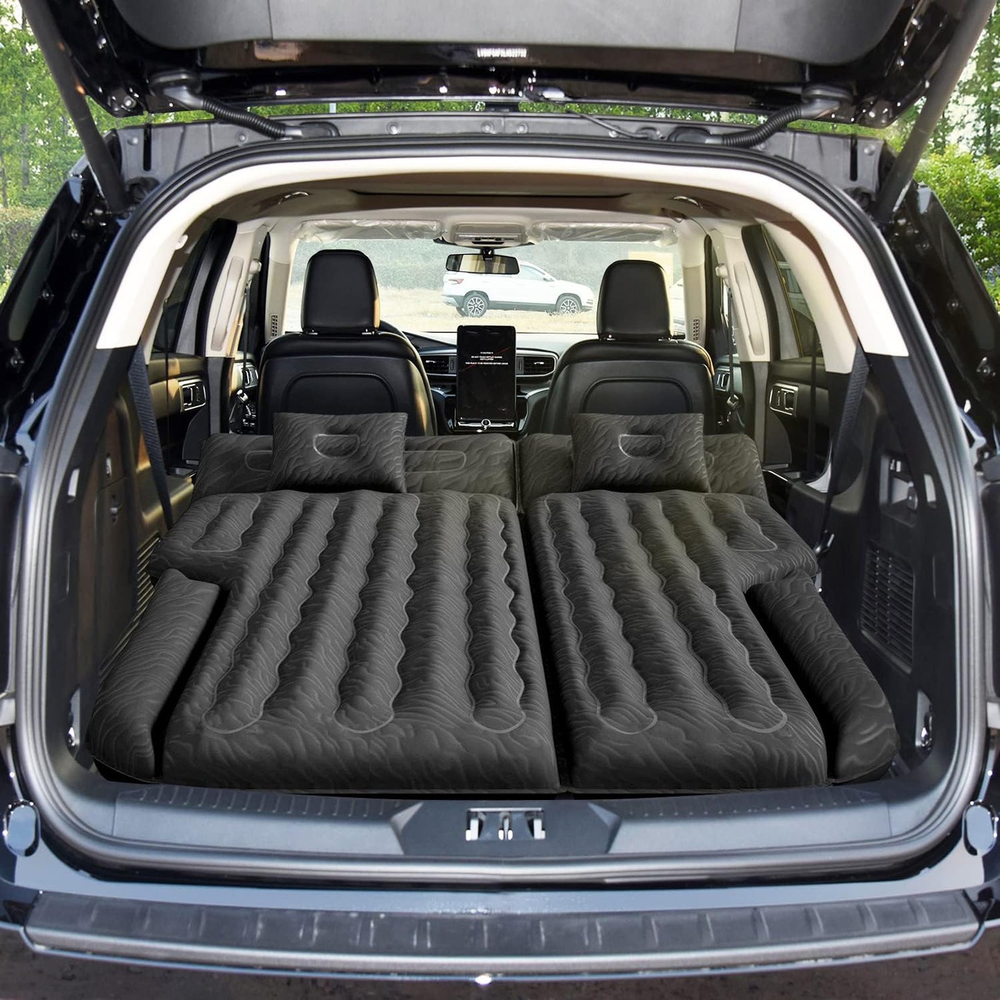 Umbrauto 63in Extended SUV Mattress — Quick Inflate, Includes Pump & 2 Pillows,Black
