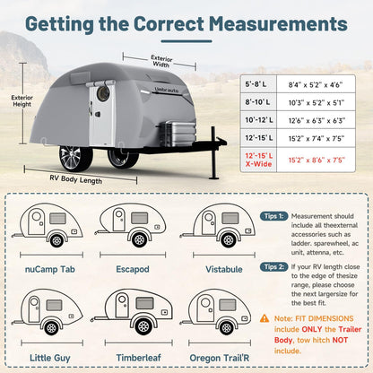Umbrauto 7 Layers Teardrop Travel Trailer Cover