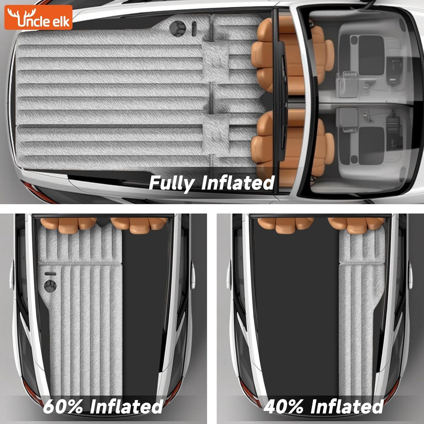 SUV Air Mattress: Inflatable Car Air Mattress for Camping, Flocking Car Bed with Air Pump & 2 Pillows, Portable Sleeping Pad Mattress for Home Car Travel Camping