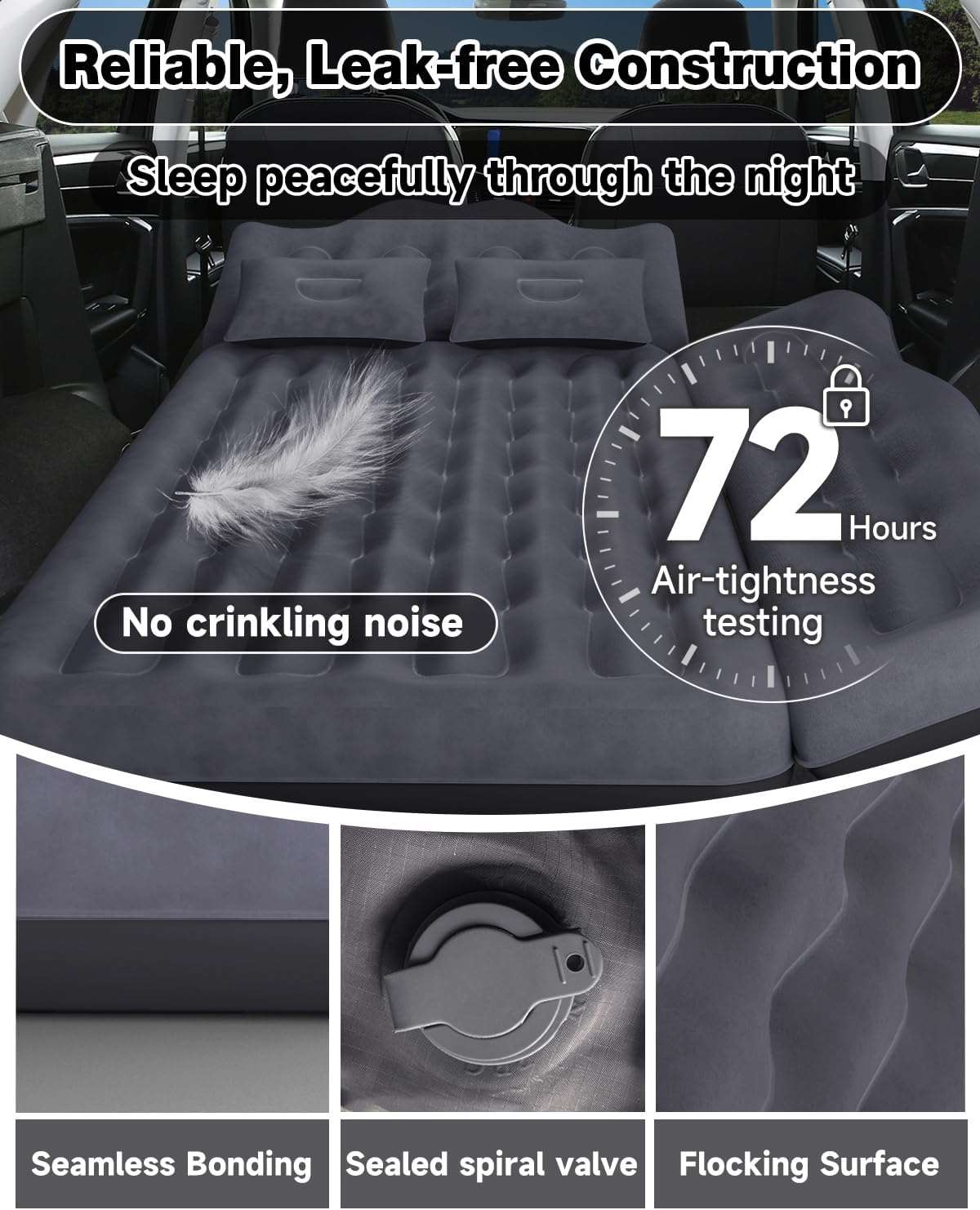 Car Back Seat Air Mattress Inflatable Vehicle Air Mattress