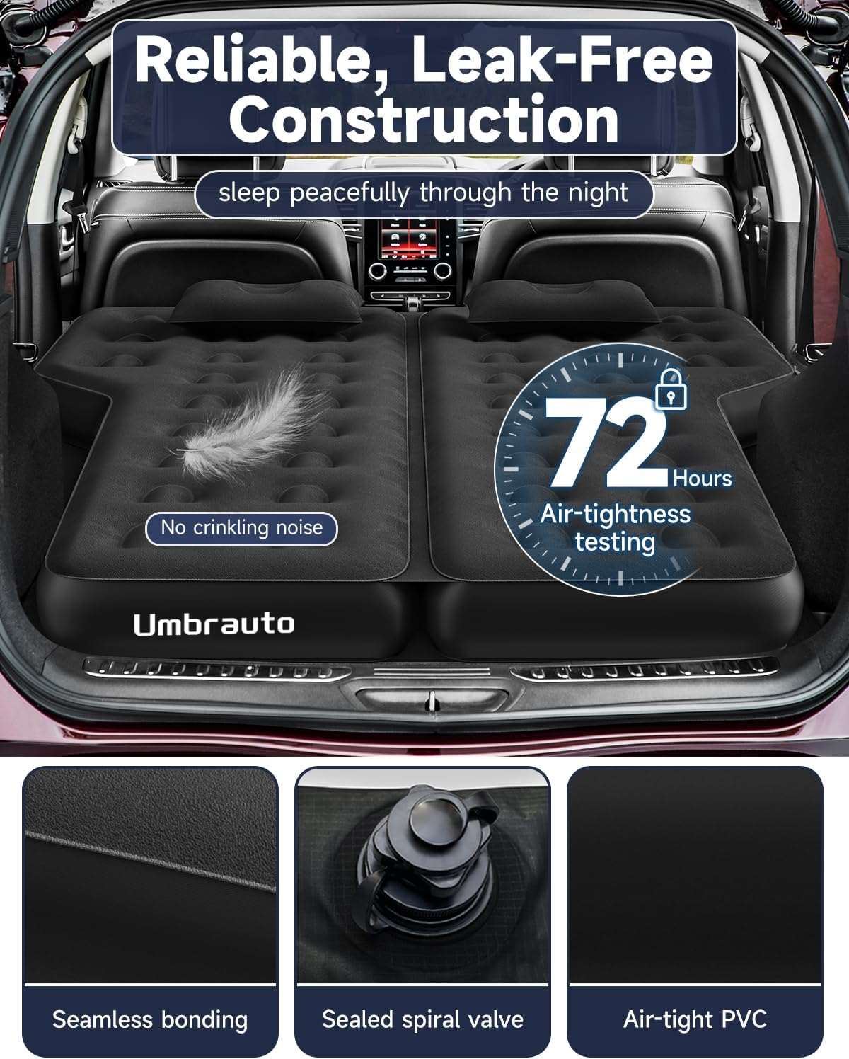 Thickened  SUV Back Trunk Air Mattress Umbrauto 3.0,Black