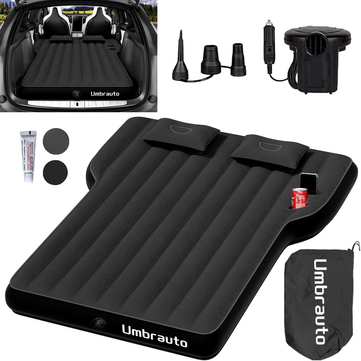 Umbrauto Tesla Y Car Camping SUV Thicken Air Mattress,Black