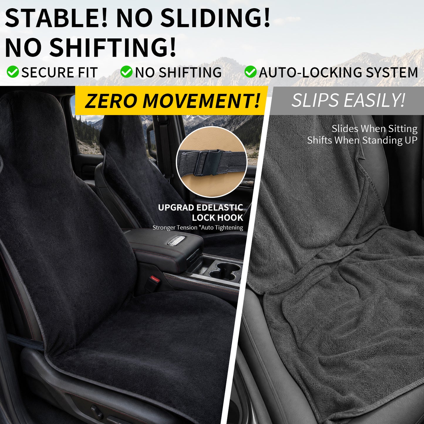 Umbrauto Car Seat Cover Towels Front Seats, Waterproof Sweat Car Seat Towel Protector After Gym Post Workout Athletic, SUV Truck Seat Towel Cover for Running Swimming Beach and Hiking