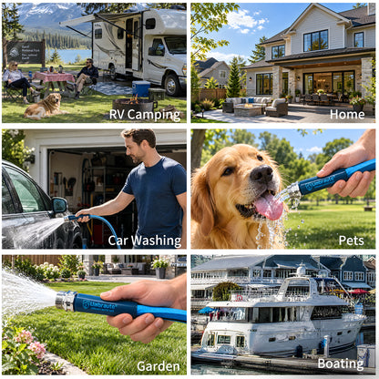 RV Water Hose, Potable Food Grade, Safe & Lead-Free, Lightweight Hose Collapsible Double Layer with Storage Bag. 3/4 inch Aluminum Fittings for RV Camping，No BPA & No Phthalate，60-120PSI