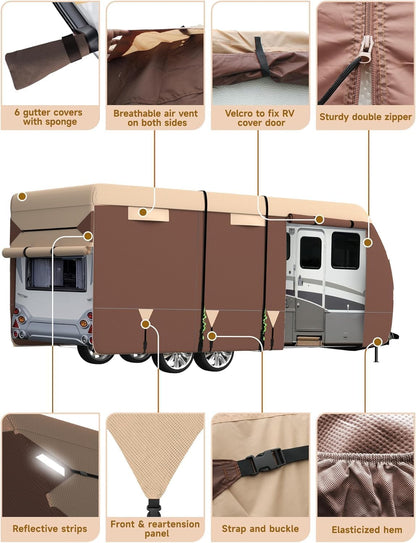 Housse de caravane et de camping-car Umbrauto en tissu Oxford 300D, imperméable et pare-neige, coupe-vent et indéchirable, convient aussi aux remorques porte-jouets