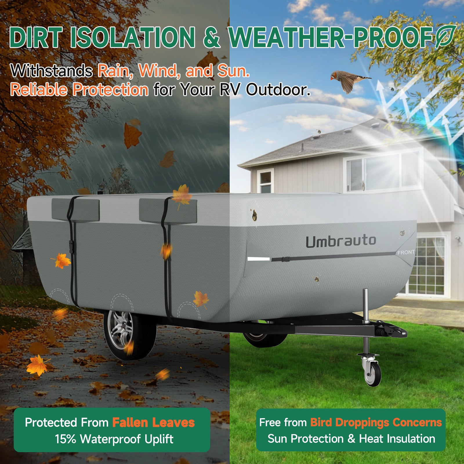 Pop Up Camper Cover Trailer Cover Waterproof for winter Snow Camper Cover