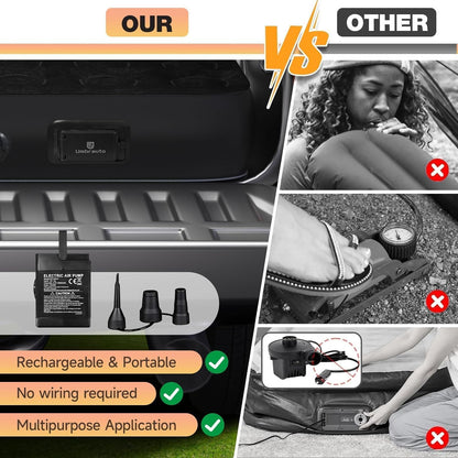 Umbrauto Built-in Pump Air Mattress for 6-6.5ft Truck Bed, Inflatable Full-Size Pickup Airbed for Ford F150/250/350, Chevy Silverado, GMC Sierra, Dodge Ram, Toyota Tundra, Nissan Titan Outdoor Camping