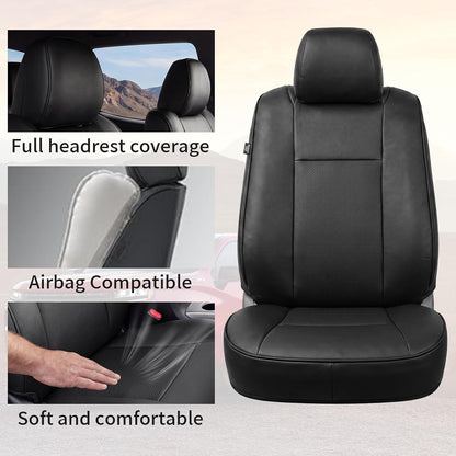 Umbrauto Car Seat Covers for Toyota Tacoma 2005-2015 Double & Crew Cab,Nappa Leather, 3D Laser-Scan Custom Fit, Waterproof, Easy-Clean, Full Coverage, Airbag Compatible, Pet & Scratch Protection
