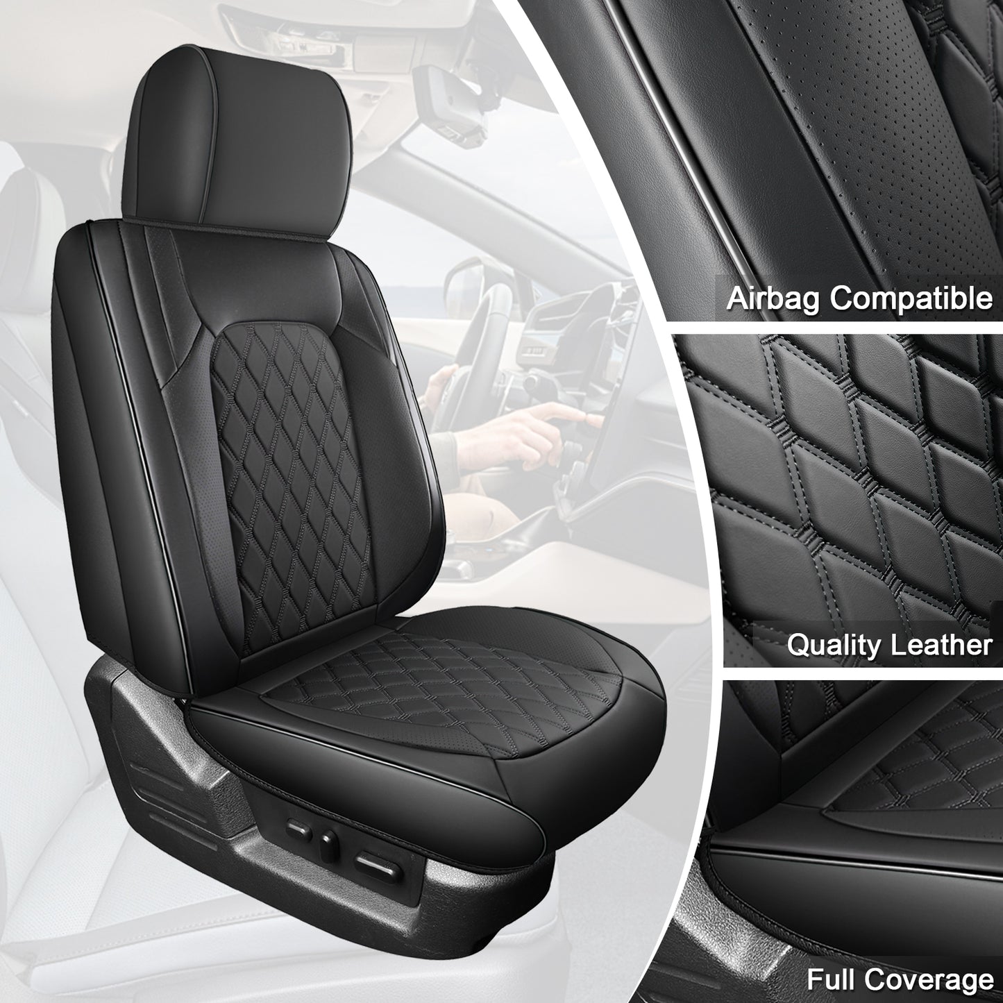 Umbrauto Truck Seat Cover for  Ford-150 Series，Black