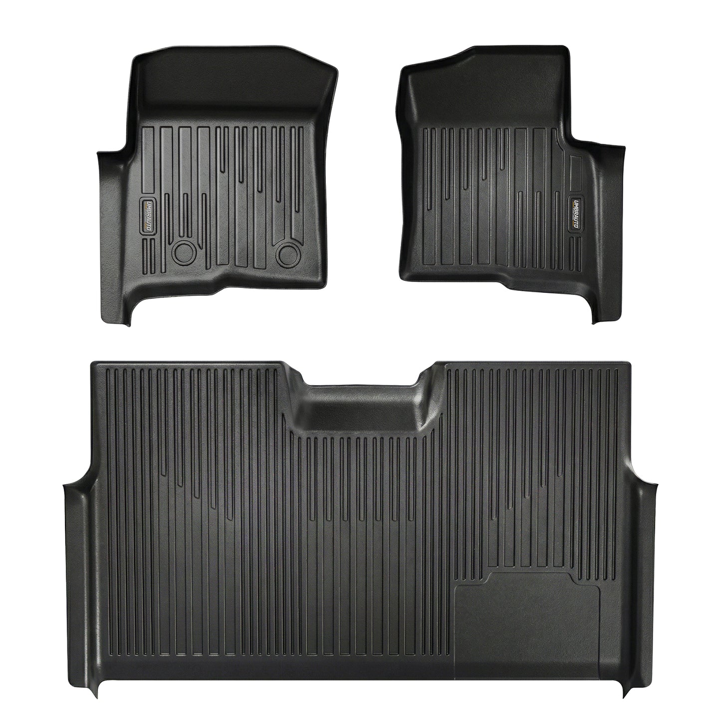 Umbrauto Custom Fit Floor Mats for Ford F150 SuperCrew 2010-2014 (Not for SuperCab or Regular Cab), All Weather TPE Pickup Truck Floor Liners for Front and Rear Row, Durable Non-Slip Automotive Mats